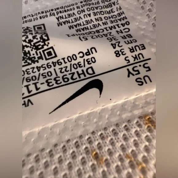 Nike Air Force 1 Mid Paint Splatter White Gold Black DH2933-111 5.5Y